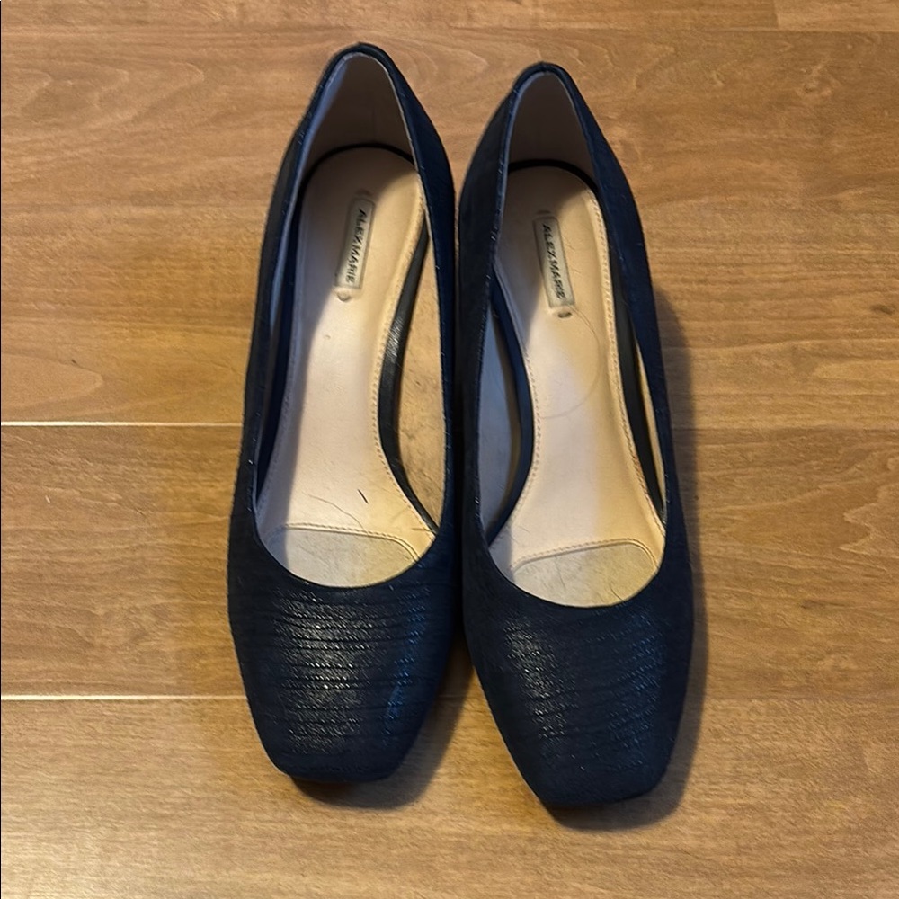 Suede Navy Heels